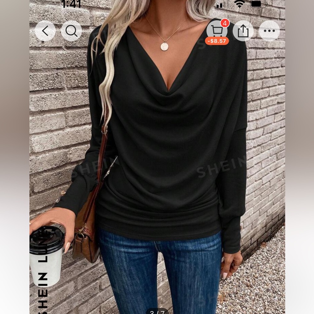 SHEIN tunic with gold buttons
